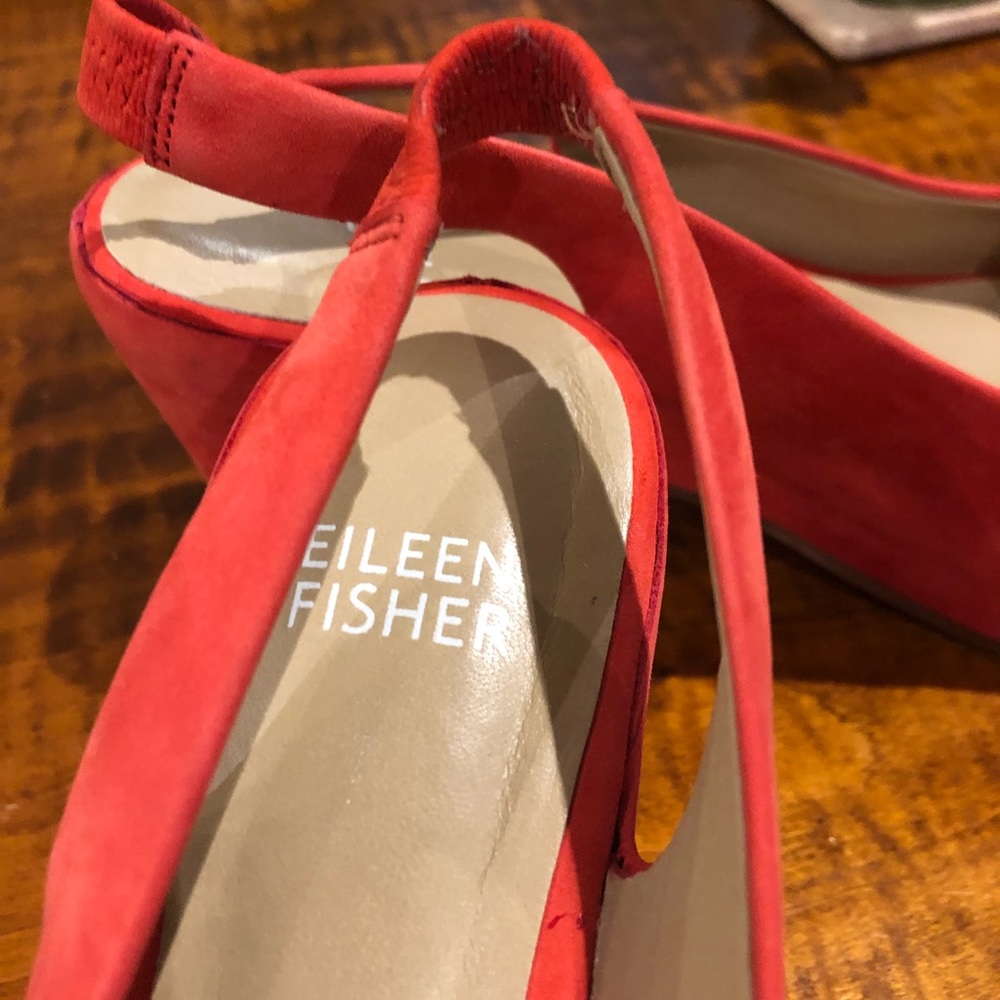 Eileen Fisher suede peep toe sling back shoes - Picture 3 of 6
